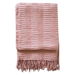 Delia Pleat Textured Throw in Pale Pink