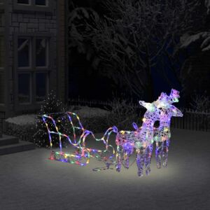 Reindeers & Sleigh Christmas Decoration 160 LEDs 130 cm Acrylic