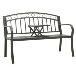 VidaXL Garden Bench with a Table 125 cm Steel Grey