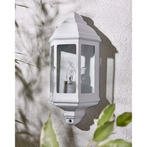 White Lantern Hardwired Wall Light