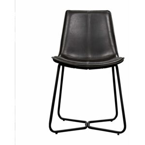 Hawkley Faux Leather Dining Chair - Charcoal Grey (Set of 2)