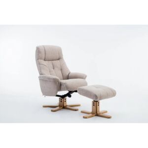 Fergus Swivel Recliner Chair & Footstool - Lisbon Wheat
