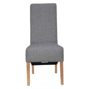 Cantina Scroll Back Fabric Chair - Light Grey