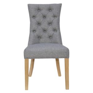 Cantina Curved Button Back Chair - Light Grey