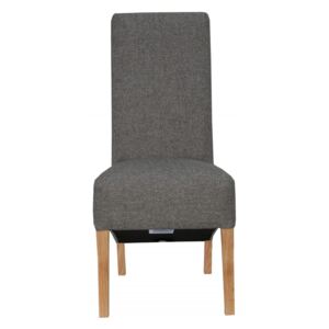 Cantina Scroll Back Fabric Chair - Dark Grey