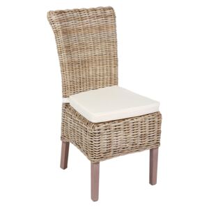 Wilton Wicker Chair with Cushion - Kooboo Grey