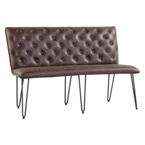 Cantina Studded Back Bench - Brown