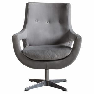 Venessa Velvet Swivel Chair - Grey