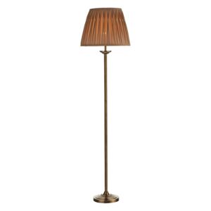 Dar Lighting HAT4975 Hatton Floor Lamp Antique Brass Complete With Shade