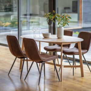 Saddie 180cm Light Oak Oval Dining Table