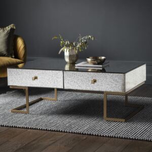 Yamber Mirrored 4 Drawer Coffee Table - Gold