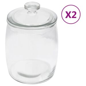 Storage Glass Jars with Lid 2 pcs 2000 ml