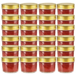 Glass Jam Jars with Gold Lids 24 pcs 110 ml