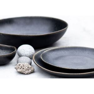 Bastia Black Stoneware Dining Collection - Dinner Plate