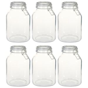 Glass Jars with Lock 6 pcs 3 L