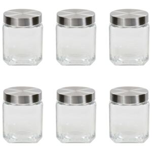 Storage Jars with Silver Lid 6 pcs 1200 ml