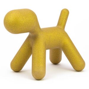 Puppy Small Decoration - / L 42 cm - Glittery: limited edition Christmas 2021 by Magis Collection Me Too Yellow/Gold