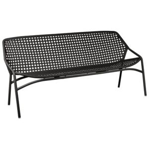 Croisette XL Straight sofa - 3 seats / L 177 cm - Woven plastic by Fermob Black
