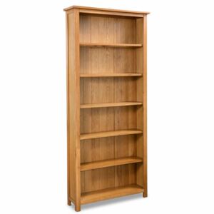 VidaXL 6-Tier Bookcase 80x22.5x180 cm Solid Oak Wood