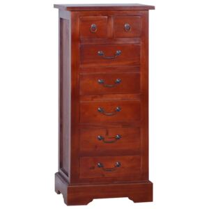 VidaXL Chest of Drawers Classical Brown 45x35x100cm Solid Mahogany Wood