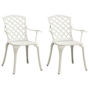 VidaXL Garden Chairs 2 pcs Cast Aluminium White