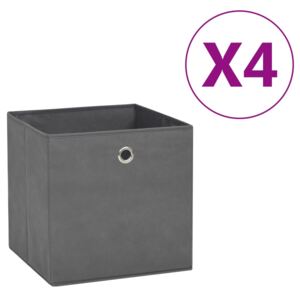 VidaXL Storage Boxes 4 pcs Non-woven Fabric 28x28x28 cm Grey