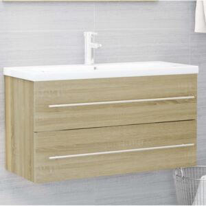 VidaXL Sink Cabinet Sonoma Oak 90x38.5x48 cm Chipboard