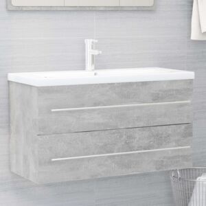 VidaXL Sink Cabinet Concrete Grey 90x38.5x48 cm Chipboard