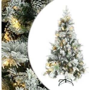 Christmas Tree with Flocked Snow&LEDs&Cones 195 cm PVC&PE
