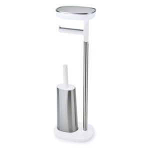EasyStore Toilet paper holder - / With Flex Steel brush & storage by Joseph Joseph Metal