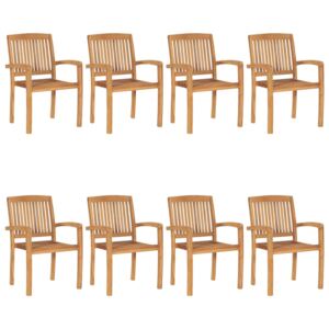 VidaXL Stacking Garden Chairs 8 pcs Solid Teak Wood