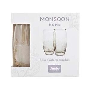 Monsoon Lucille Gold Large Tumbler (Pack Of 2)
