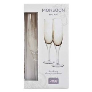 Monsoon Lucille Gold Champagne Flute (Pack Of 2)