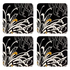 Monsoon Chrysanthemum Charcoal 4 X Coasters