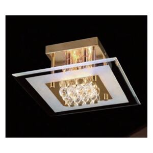 IL32023 Delmar 4 Light Gold And Crystal Flush Ceiling Lamp