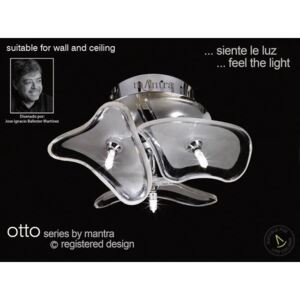M0592 Otto 3 Light Halogen Chrome And White Flush Lamp