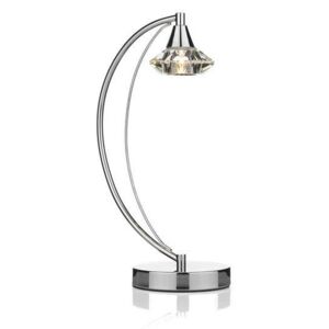 Dar LUT4150 Luther 1 Light Polished Chrome And Crystal Table Lamp