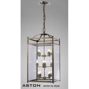 IL31115 Aston 12 Light Antique Brass Ceiling Lantern