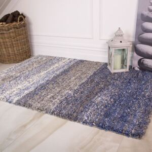 Blue Ombre Stripe Shaggy Rug for Living Room - Murano