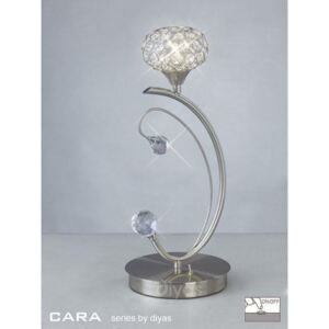 IL30939 Cara 1 Light Satin Nickel Table Lamp