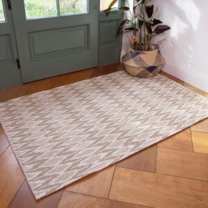 Natural Stripe Woven Recycled Cotton Rug - Kendall