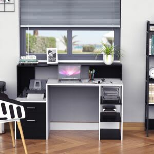 HOMCOM Wooden Computer Desk-Black/White