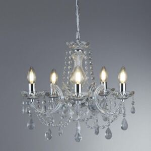 Searchlight 399-5 Marie Therese 5 Light Chandelier Ceiling Light In Polished Chrome