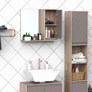 HOMCOM MDF Wall Mounted Bathroom Cabinet w/ Mirror