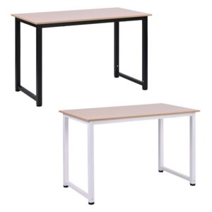 HOMCOM Computer Desk PC Writing Table Home Office Workstation Adjustable Feet Stable Work Study w/Metal Frame