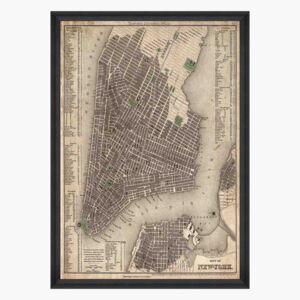 Vintage New York Map Print by Mind The Gap - Default Title