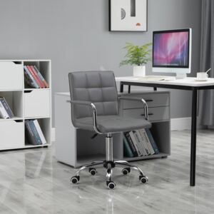 Vinsetto PU Leather Office Desk Chair Executive Swivel Office Chair With Adjustable Height - Grey