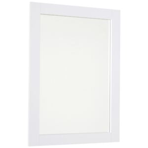 Kleankin 72x52cm Home Mirror Thick Frame Large Clear Reflection Elegant Design Bedroom Living Room Make-Up Vanity Dressing Modern Contemporary White