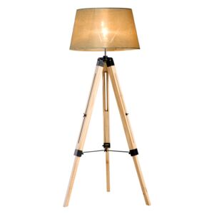 HOMCOM Classic Tripod Floor Lamp, Adjustable Height-Cream White