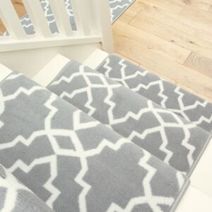 Grey Trellis Stair Carpet Runner - Cut to Measure